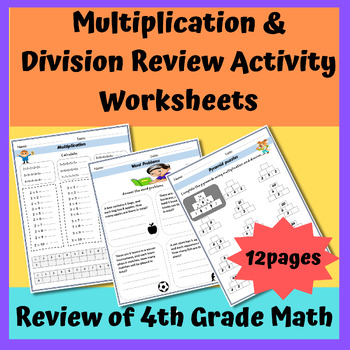Preview of Math fall Activities: multiplication and division review activity worksheets