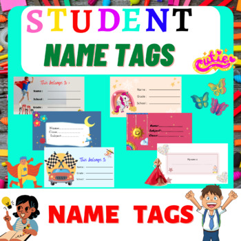 Preview of Back to school name tags templates stickers  / Name Labels /Student's Name Tags