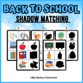 Back to school shadow matching cards | preschool and kinde