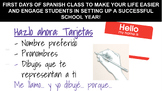 Back to school slides: Spanish, Icebreaker, Calendar Chat,