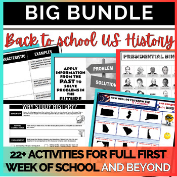 Back to school social studies activities for first week of school: US ...