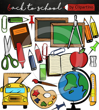 Preview of Back to school supplies Clip Art Commercial use