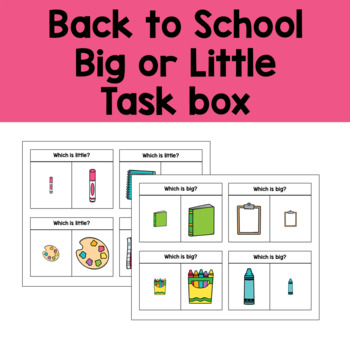 Preview of Back to school themed big or little task box activity