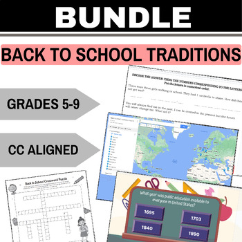 Preview of Back to school traditions BUNDLE for social studies: Interactive games & puzzles