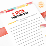 Back to school writing activity | A Special Summer Day