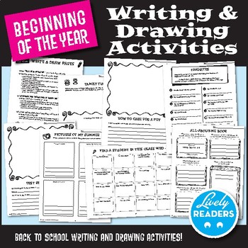 Preview of Back to school writing and drawing activities, grades 2, 3, 4, 5