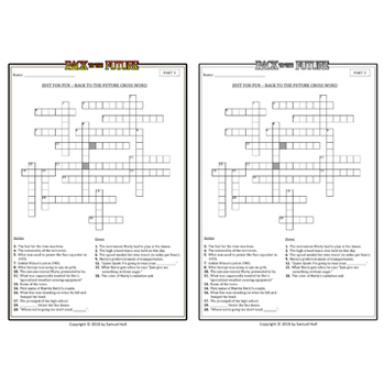Back To The Future Movie Guide Activities Inc Crossword Color B W