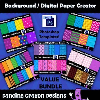 Preview of Digital Paper Creator | Photoshop Template | Background BUNDLE