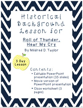 Preview of Roll of Thunder, Hear My Cry: Background / Historical Context Lesson