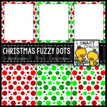 Preview of Background Paper and Borders – Christmas Fuzzy Dot FREEBIE