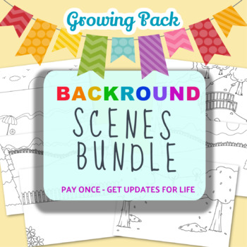 Background Scenes For Coloring Page Creators Growing Pack Tpt