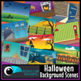 Halloween Background Scenes Clip Art for Boom Cards™ and G