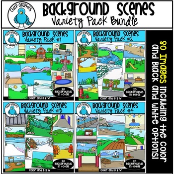Preview of Background Scenes Variety Pack Clip Art Bundle