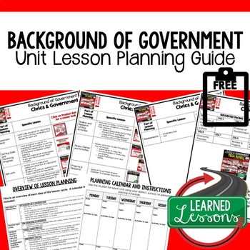 Preview of Background of Government Lesson Plan Guide Civics Government Back To School
