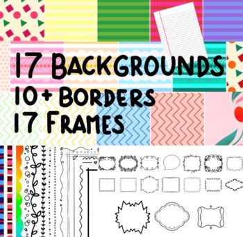 Preview of Backgrounds - Borders - Frames Clip Art Set!