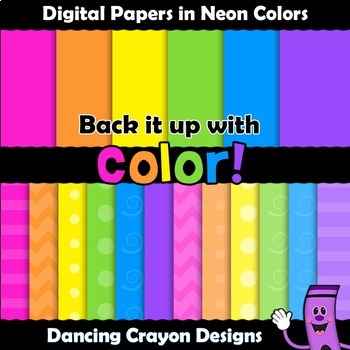 Preview of Clip Art Backgrounds | Bright Color Digital Papers