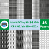 Backgrounds Patterns Black & White PNG | Digital Papers | 