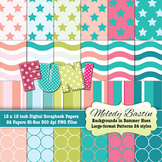 Backgrounds or Papers in Summer Colors 24 Patterns