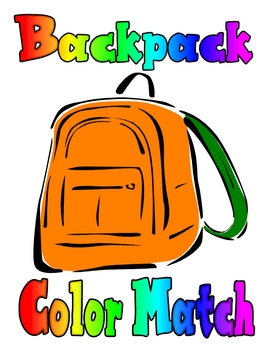 Backpack Color Matching Pre-K learning game by Lisa Bates | TPT