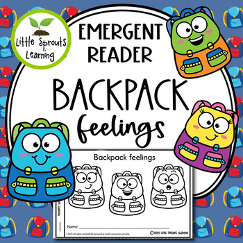 Preview of Backpack Feelings Emergent Reader (Back to School)