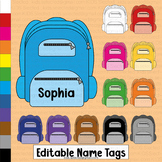 Backpack Name Tags Editable Rainbow Student Desk Labels Ba