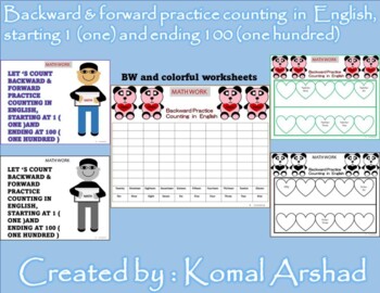 Preview of Backward & Forward practice counting in English.