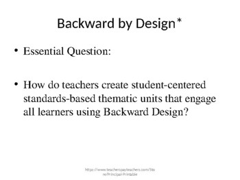 Preview of Backward by Design (Understanding By Design) PPT