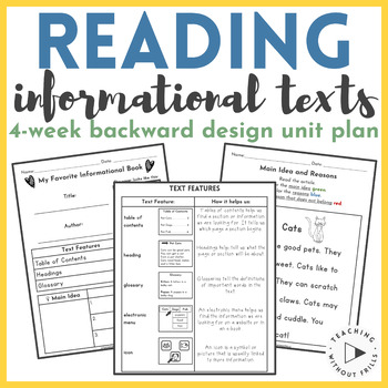 Preview of |1st Grade Common Core| Backwards Design Unit Plan Reading Informational Text