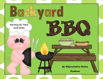 Preview of Backyard BBQ: Matching Numerals to Base Tens Blocks, Center or Game