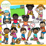 Summer Kids Backyard Baseball Games Clip Art
