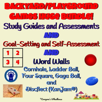 Preview of Backyard/Playground Games Huge Bundle--Study Guide, Quiz, Goals, & Vocab