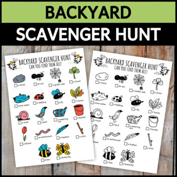 Preview of Backyard Scavenger Hunt For Kids, Outdoor Garden Kids Activity for Spring