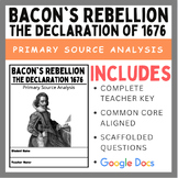 Bacon’s Rebellion "The Declaration 1676" Primary Source Analysis