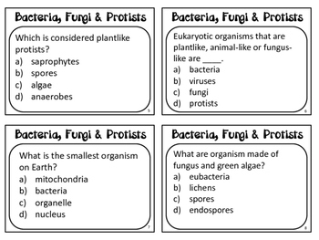 Bacteria, Fungi and Protists Task Cards by Rigorous Resources by Lisa