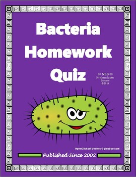 Preview of Bacteria Homework Quiz with a Key