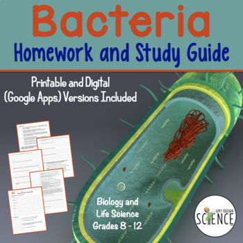 Preview of Bacteria Homework Worksheets