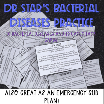 Preview of Bacterial diseases task cards - anatomy or biology sub plan!