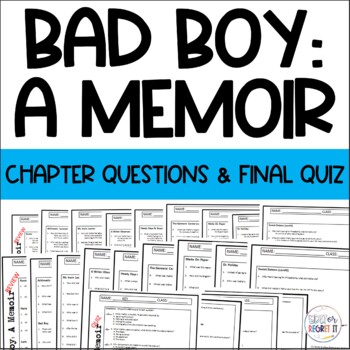 Preview of Bad Boy A Memoir chapter questions test quiz