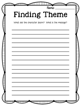 Bad Case of Stripes Finding Theme Graphic Organizer and Posters | TPT