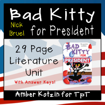 Preview of Bad Kitty for President Literature Guide (Common Core)