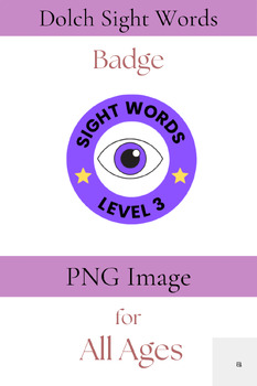 Preview of Badge for 3rd Grade Dolch Sight Word--Gamification Strategy