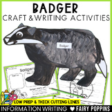 Badger Craft & Writing | Forest Animals, Woodland Animals