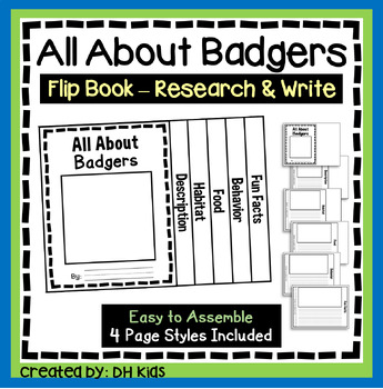 Preview of Badger Report, Science Flip Book Research Project, Badger Research Activity