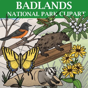 Preview of Badlands National Park Clipart - Plants and Animals of the National Parks