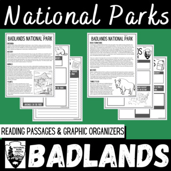 Preview of Badlands National Park Reading Passage and Graphic Organizers