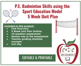 Badminton 5 Week PE Unit Plan