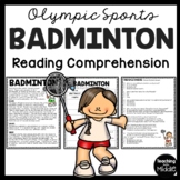 Badminton Reading Comprehension Informational Worksheet Ol