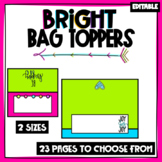 Bag Toppers for Teachers, Staff, or Students (Bright Color