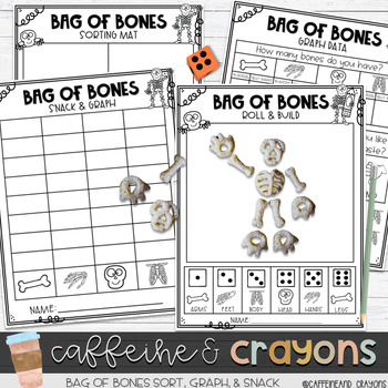 Preview of Bag of Bones Sort, Graph, & Snack Activities and Math Centers