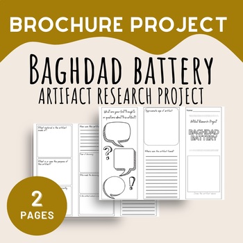 Preview of Baghdad Battery Ancient Artifact Research Brochure, PDF, 2 Pages